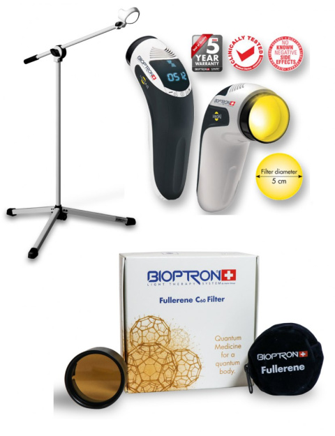 Bioptron Zepter Lampa MEDALL z Filtrem Fulerenowym GRATIS + Statyw